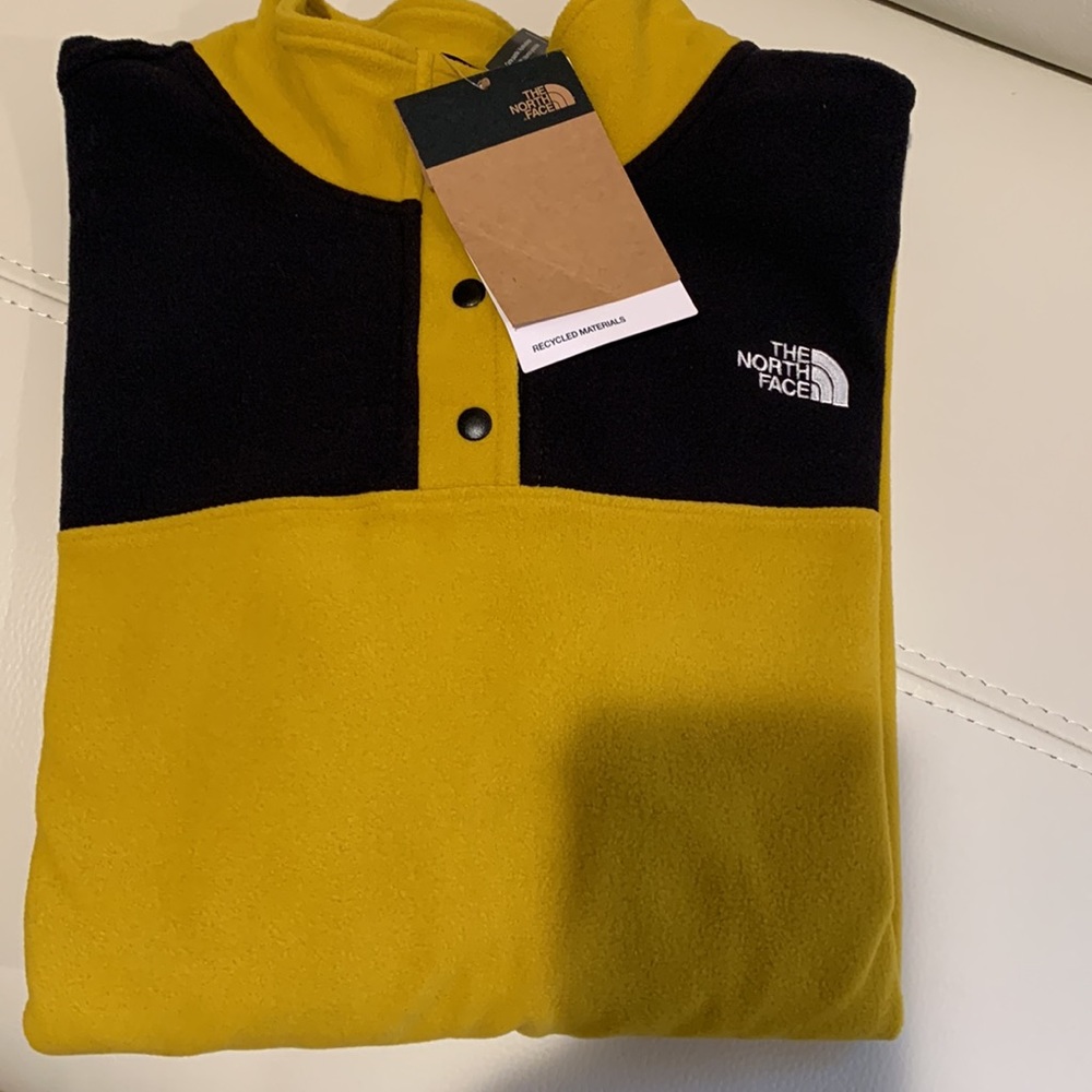 The North Face Black and Yellow Crew Neck Sweater